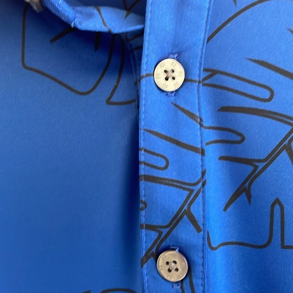 Footjoy - Performance Hawaiian Style Polo Shirt - Blue - L - Picture 4 of 12